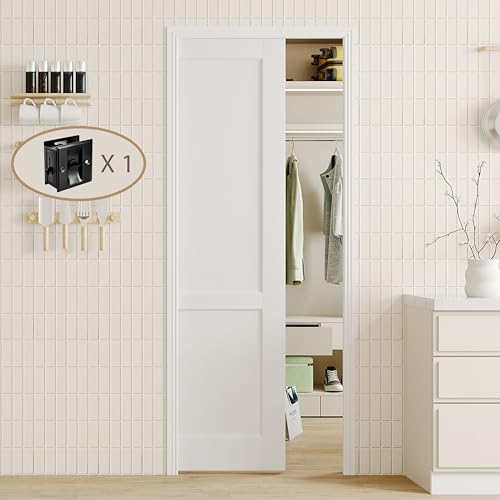 Image of Sliding Pocket Door, 32 inch x 80 inch, 2-Panel Core with Frame and Hardware Kit Set, Interior Doors for Pocket Door, White Primed - No Panel Assembly Required