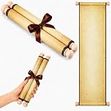 Makevivi 1 PCS Blank Scroll Paper with Wood Rods, for Naughty or Nice List, Writing, Wedding Vows, Invitation, Love Letter, Cosplay Prop, Renaissance, 7.1 x 30.5 inches