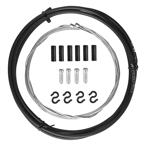 LIROPAU Câble de frein de vélo universel, kit de câble de changement de vélo universel avec jeu de lignes de commande de remplacement de boîtier pour réparation de vélo de route, VTT, VTT - Noir Cover