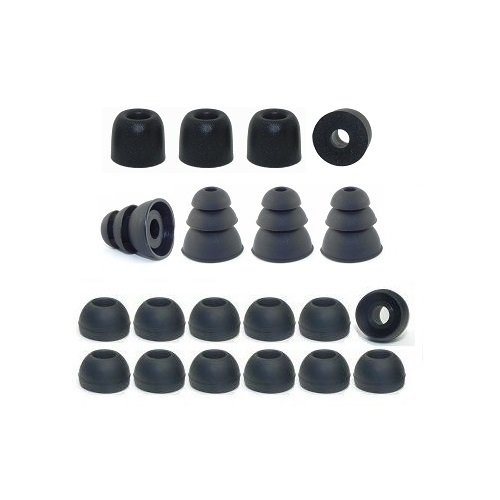 Medium - Earphones Plus Brand Replacement Earphone Cushions Custom fit Assortment: Memory Foam Earbuds, Triple Flange Ear Tips, and Standard Replacement Ear Cushions