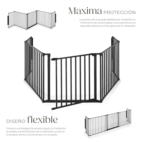 Miniatura 3 de Tectake Salvachispas Chimenea Plegable, Protector Chimenea Niños, Valla Seguridad Infantil De 5 Elementos, Rejilla Chimenea Articulada, Barrera Para Perros, Barrera Seguridad Niños - 290cm