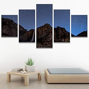 SIGNWIN 5 Panel Canvas Wall Art Aerial Astronomy...