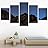 SIGNWIN 5 Panel Canvas Wall Art Aerial Astronomy & Space Dramatic Global Green Photography Realism Stars Ultra for Home Decorations Ready to Hang - 60"x32"x5 Panels