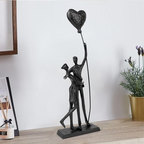 Escultura de hierro pareja enamorada 12 pulgadas miniatura 4