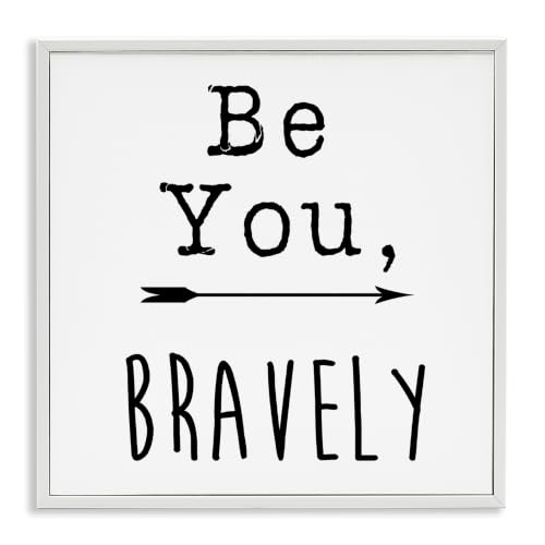 'Be You Bravely Encouraging Typography Arrow'| Framed Giclee Art