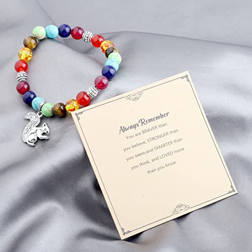 Wsnang Squirrel Bracelet For Women Girls Squirrel Lover Gift Nature Lover Gift Squirrel Jewelry Inspirational Gift For Friend (Always Squirrel C-Br, Alloy) #TOP5