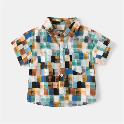 Kids Boys Polo Shirt Breathable Short Sleeve Classic Polos Toddler Tropical Floral Graphic (Sky Blue-1, 8-9 Years)2