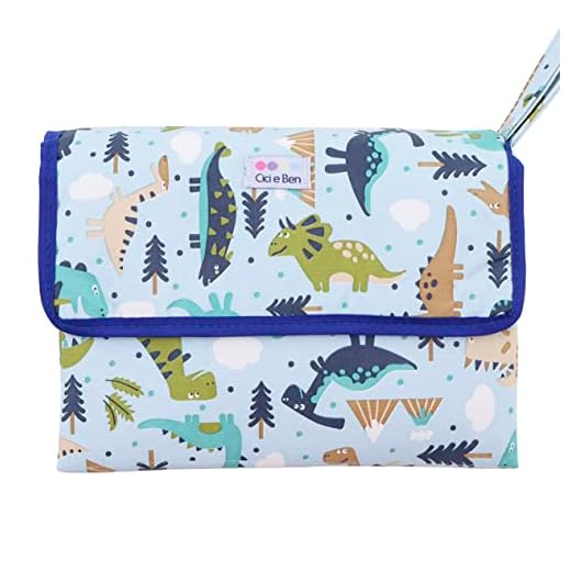 Trocador Fraldas Bebe Portátil com alça do Rn a 3 anos Dino