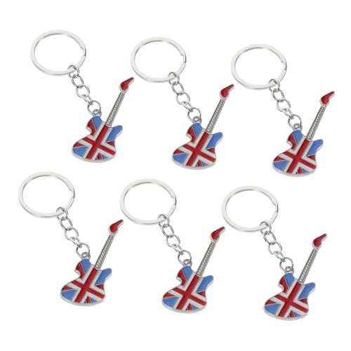 minkissy 6 Llaveros De Guitarra Musical Para Miniadorno De Guitarra Dijes Con La Bandera Del Reino Unido Colgante De Union Jack