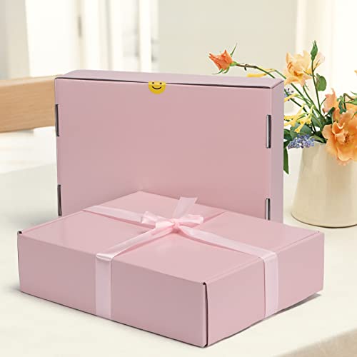 Image of HORLIMER 12x9x3 inches Shipping Boxes Set of 20, Pink Medium Corrugated Cardboard Gift Mailer Box
