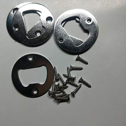 8 Set Bottle Opener Insert,Stainless Steel Round Diy Bottle Opener Hardware Kit Hardware Parts Supply With Screws #TOP2