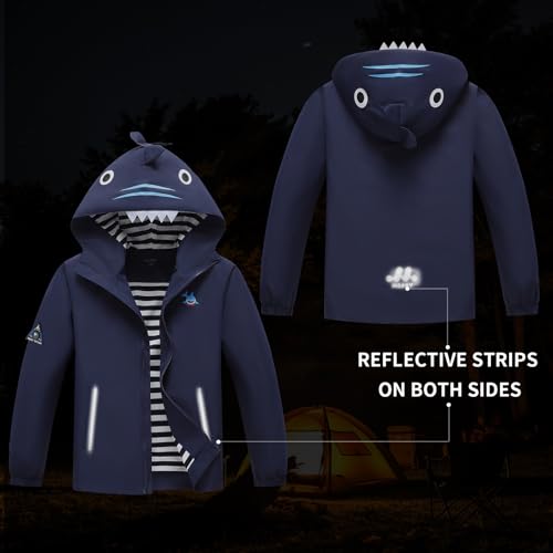 Image of MGEOY Girls Rain Jacket Lightweight Waterproof Hooded Cotton Lined Raincoat Windbreaker for Kids Size 4-12 Years
