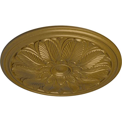 Image of Ekena Millwork CM22BOGLS 22-5 /8 x 1-3 /4 Bordeaux Ceiling Medallion, Gold