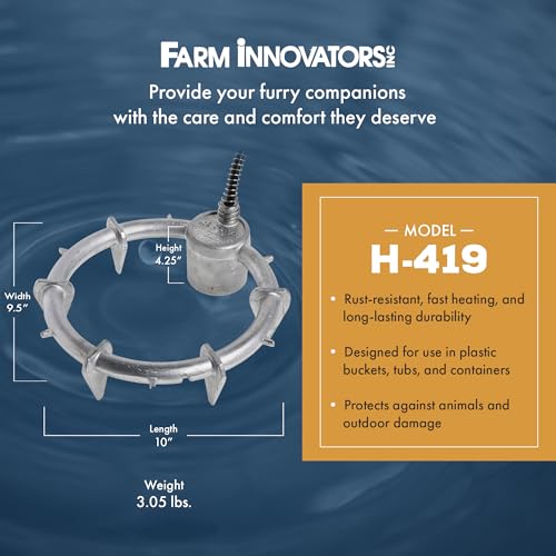 Farm Innovators Submergible Tank De-Icer, 1500W Water Deicer- Ice Chaser Cast Aluminum Design with Chew Proof Cord for Livestock Water Stock Tank