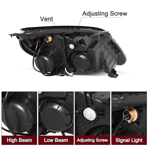 JSBOYAT 2010–2015 Chevy Equinox Headlights | OEM Halogen Replacement with Bulbs - Image 5