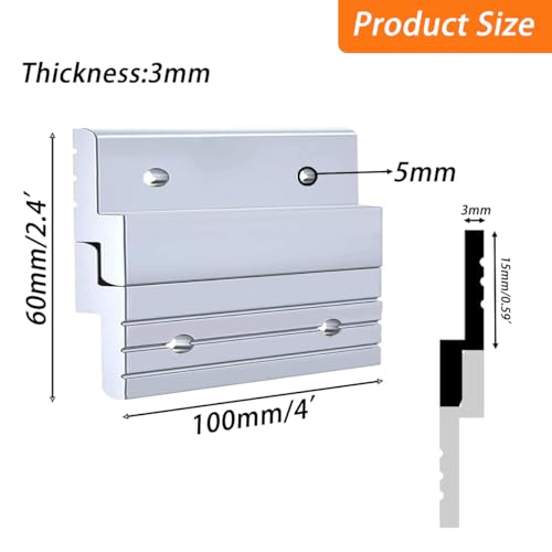 Image of French Cleat Picture Hanger Interlocking Wall Mounting Bracket 2 Pairs Heavy Duty Aluminum Z Clips for Hanging Mirrors,Picture,Shelf,Whiteboard,Art,Frames,Wall Painting (4 inches)