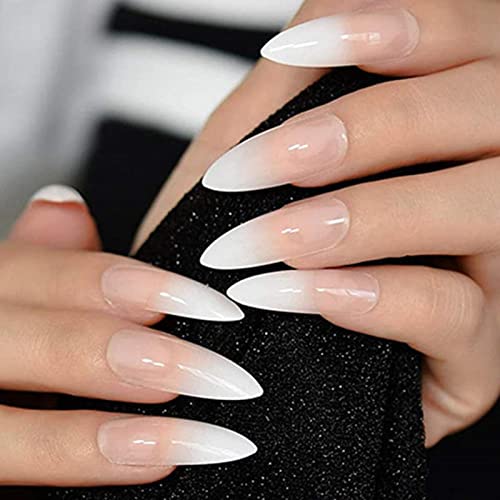Pressione em Clear Nails | 12 Tamanhos de Unhas Falsas com Pincel de Cabeça Dupla - Suprimentos de m