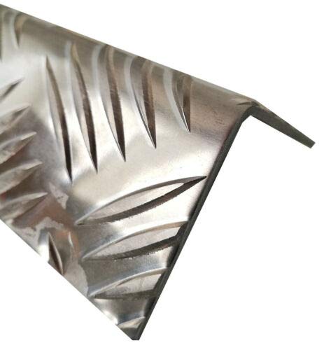 Alu-Winkel, 750mm Aluwinkel 30x15 mm Schenkelinnenmaß aus Alu Riffelblech Quintett 2,5/4,0 mm stark Kantenschutz,Winkelprofil Cover