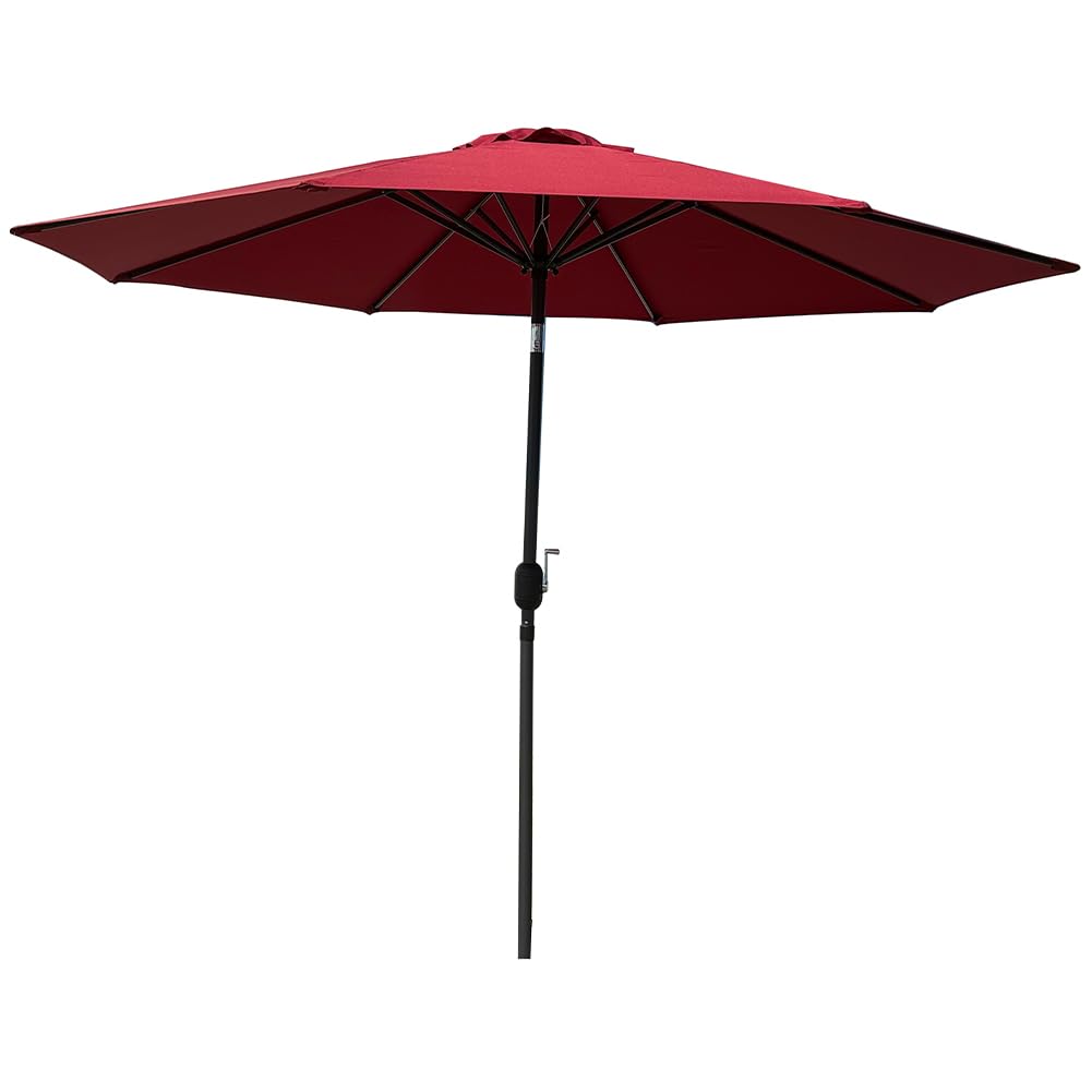 BAKAJI Ombrellone da Giardino Parasole 2.7 Metri per Balcone, Sistema Air Vent, Inclinazione Regolabile e Apertura Manovella, Rivestimento Anti UV Impermeabile per Mare, Terrazzo, Spiaggia
