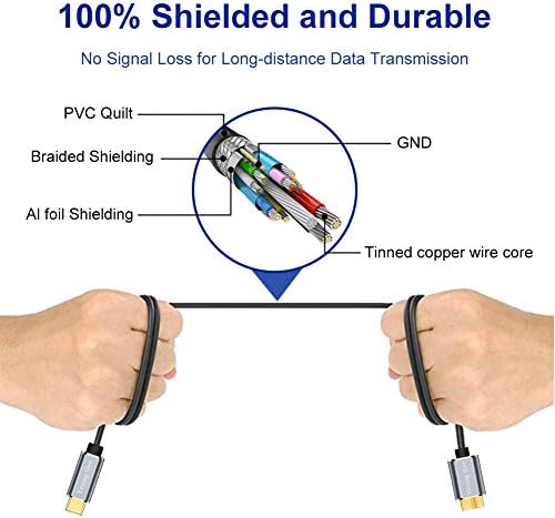 Yeung Qee USB C to Micro B Cable 50cm, Type C to Micro B Hard Drive Cable Compatible with Toshiba,Seagate,WD External Hard Drive,Galaxy S8/S9/S10, etc (0.5m,2 pack)