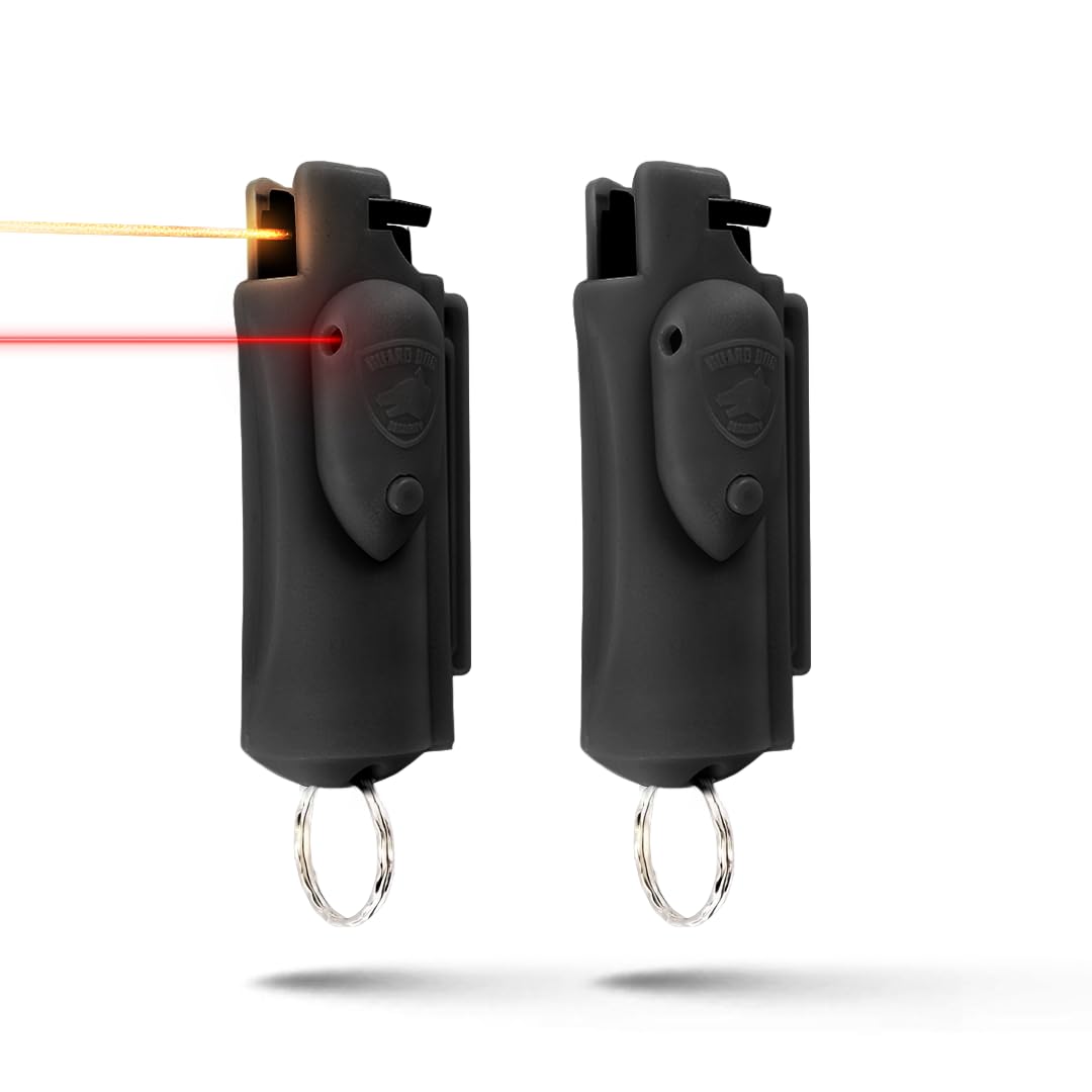 Guard Dog Security Pepper Spray Self Defense for Women, Men, OC Spray, AccuFire World’s Only Laser Sight Pepper Spray Keychain with Belt Clip for Quick Access, 16 Feet Range
