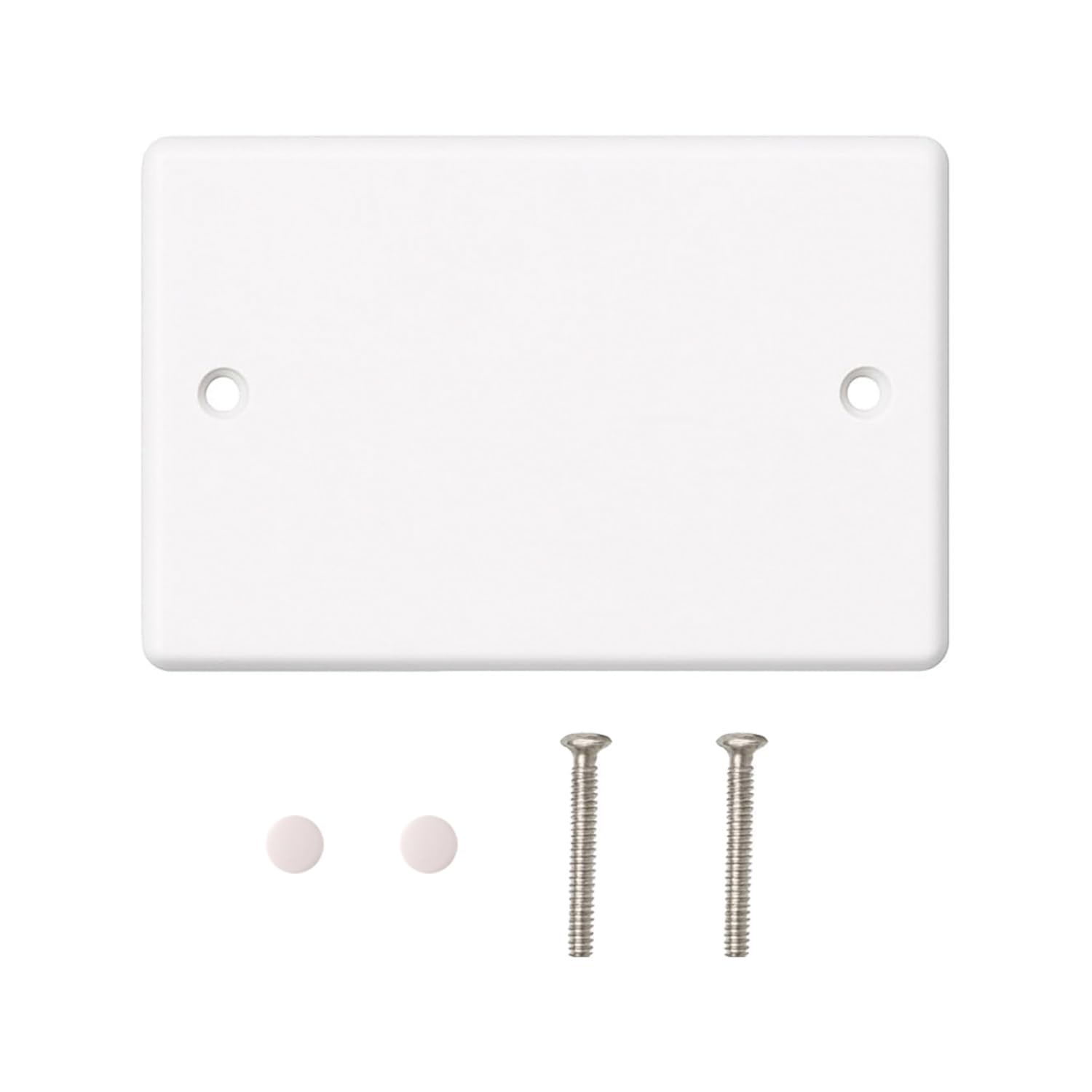 Wellrun White 1Pcs Double Gang Blank Plate,Waterproof Plug Faceplate With Screws, Blanking Cover For Electrical Sockets & Switches