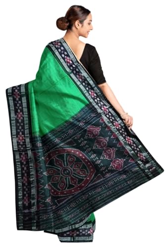 Image of COTTONSILK & KHANDUAPATA Odisha Sambalpuri Handloom Ikat Women Cotton Saree, Odisha Handloom Handmade Pure Cotton Khandua Saree, Ikkat Orissa Traditional Handloom Saree Without Blouse 430