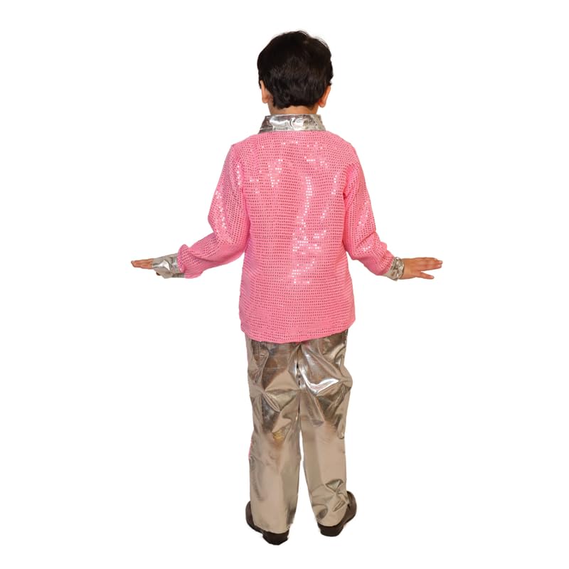 Image of Kaku Fancy Dresses Western Disco Outfit for Kids Sequin Shirt with Shining Pants for Annual Day Programme