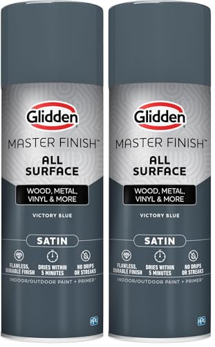 Image of Glidden Master Finish 12 oz. Satin Victory Blue Interior /Exterior All Surface Spray Paint and Primer (Pack of 2)