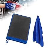 Dasyusuo Auto Knethandschuh 2Pcs Auto Pflege Waschen Handschuhe Auto Mikrofaser Handschuh knethandschuh Autoreinigung mit Saugkraft Mikrofaser Handschuhe