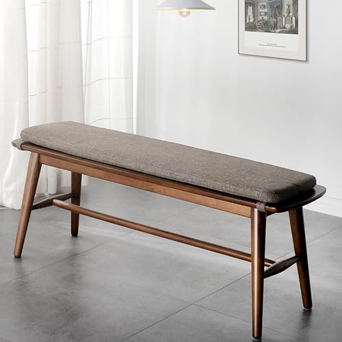 Banqueta pie de cama con cojín de alta densidad y base estable de madera natural 3