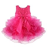 JEATHA Infant Flower Girls Dress Wedding Ball Gown Sleeveless Rhinestone Organza Tutu Princess Dress