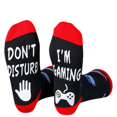 Kelool Do Not Disturb I'm Gaming Socks,Fathers Day Socks Gifts for Dad Son,Funny Socks Gifts for Men Teen Boys,Gamer Gift for Men Boys Him Teens Gamer,Easter Basket Stuffers