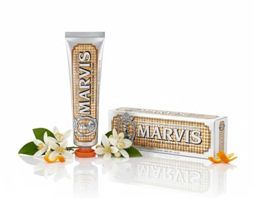 Image of Marvis Orange Blossom Bloom Toothpaste 75ml - Premium Italian Luxury Fluoride Toothpaste for Whitening, Fresh Breath, Oral Care, Plaque Removal, Refreshing Citrus Flavor, Anti-Cavity, Daily Dental Hygiene
