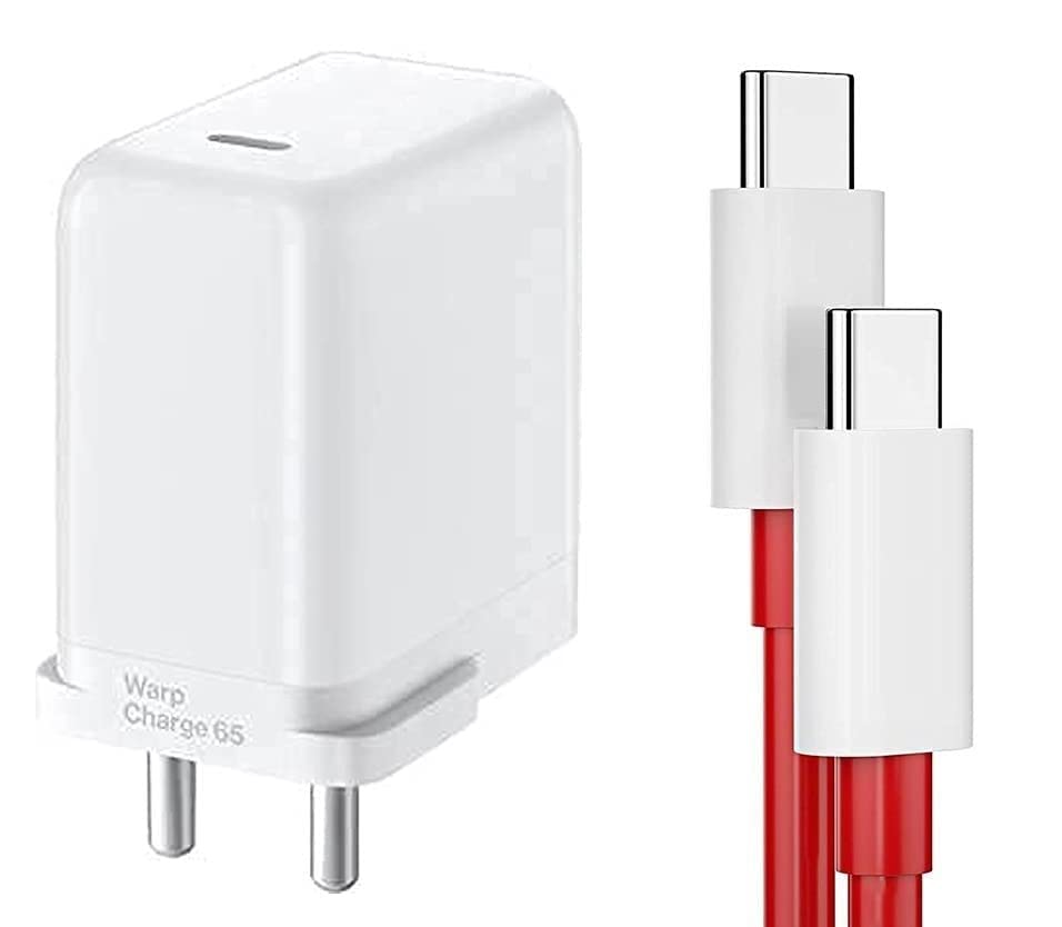 Image of The Black Store Original 65W Warp Type C to C Fast Charging Adaptor & Cable for Oneplus Nord 10,9,9T,9R,8,8 Pro,Nord N10 5G,11,11R,7 Pro,7T,7T Pro,7,6,6T,5,5T,3,3T,White