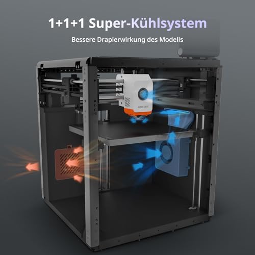 Anycubic Kobra S1 3D-Drucker, 600mm/s Hochgeschwindigkeitsdruck, 320°C Hotend mit Abnehmbarer Düse, Dreifach-Kühlsystem, Skalierbarer Vierfarbdruck, Druckgröße 250 * 250 * 250 mm