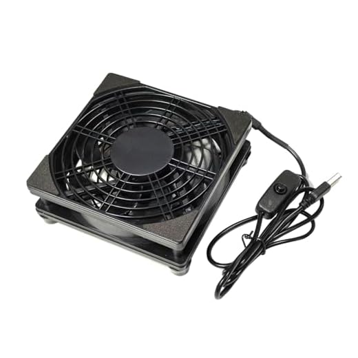 AuyiHomu 120mm USB PC Fan, High Airflow Cooling Fan for Router, PS5, Xbox Series X, TV Box, Quiet DC 5V Mini Desk Fan USB Powered for Electronics, Receiver, AV Cabinet & Server