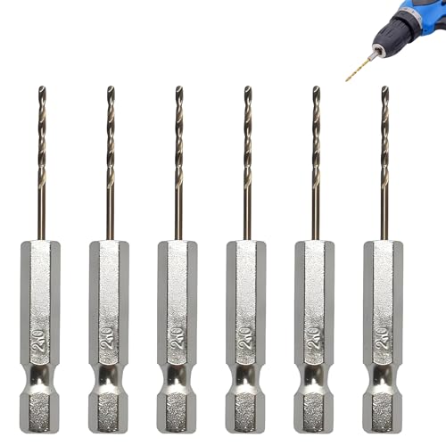 6Pcs 1/4 Hex Shank Drill Bit Set - 2mm Drill Bits High-Speed Steel,Titanium Coated Small Drill Bits Twist Drill Bit for Wood, Stainless Steel, Metal, Plastic - Versatile Drilling