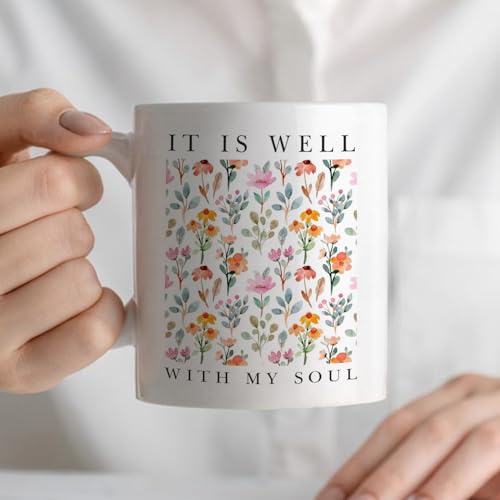 Taza Cristiana Floral de Cerámica 11 oz miniatura 5