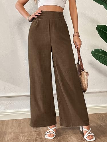 Image of Vogaan Trousers for Women | Women's Loose Fit Trousers | Women's High-Waisted Wide Leg Pant | Women Trousers Pants | Korean Trousers for Holiday