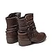 DREAM PAIRS Girls SDBO225K Ankle Boots Side Zipper Low Heels Boots Size 13 BROWN