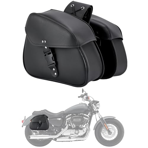 Dream Apparel Faux Leather Motorcycle Saddle Bags Studded Throw Over Saddlebags, PVC - View #5