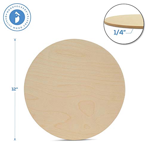 image for Wood Circles 12 inch, 1/4 Inch Thick, Birch Plywood Discs, Pack of 3 U