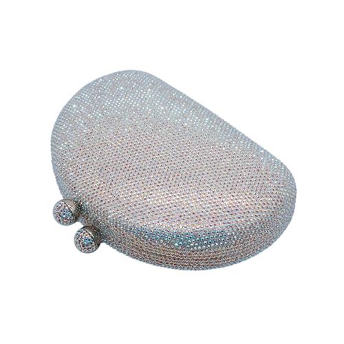 Image of UMREN Women Sparkly Rhinestone Evening Bag Crystal Clutch Purses Glitter Shell Shaped Handbag Wedding Prom Shoulder Bag