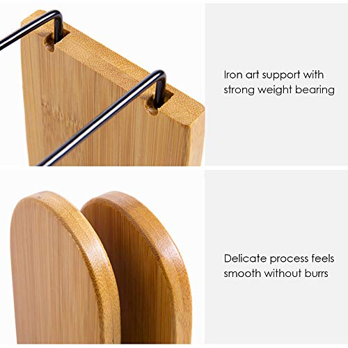 DECDEAL Prateleira de livros de bambu Suporte de livros para livros Prateleiras de parede Armazename