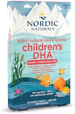 Nordic Naturals Children's DHA Gummies - Chewable Tropical Fruit Gummies Provide Daily Dose of Omega-3s DHA and EPA for Kids, 30 Count