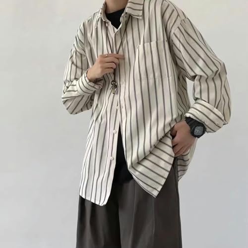 Camisa a rayas de corte holgado que soluciona la incomodidad de la ropa ajustada 5