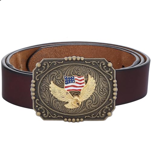 Image of Turquoise Belt Buckle for Men Western Texas Longhorn Bull Rodeo Belt Buckle American Cowboy Chic Gift