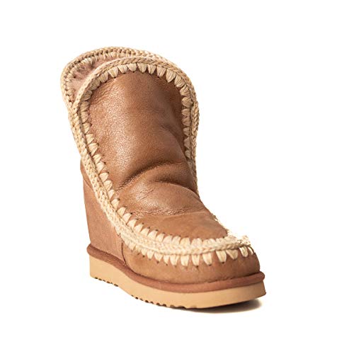 Mou Eskimo Inner Wedge Short Botin Corto Met Mujer Cuero Metal 36