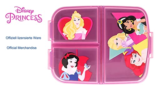 Theonoi Children's Lunch Box With Compartments and Dividers - Nursery Sandwich Box Made of BPA-Free Plastic (Princess) - Image 2